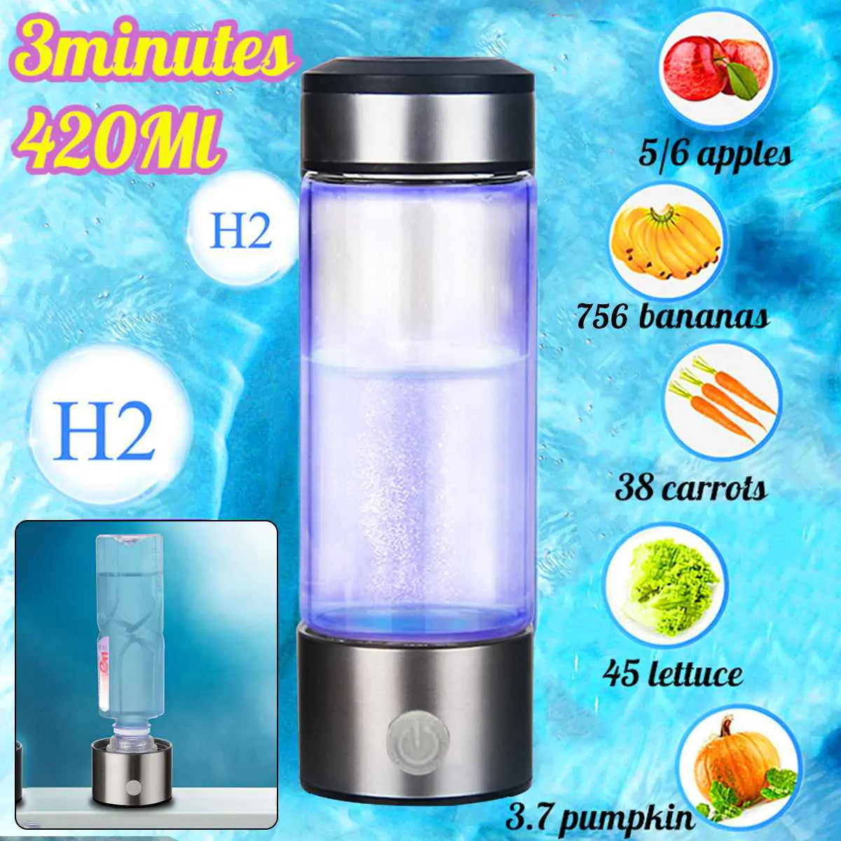 420ML Portable Water Ionizer Bottle